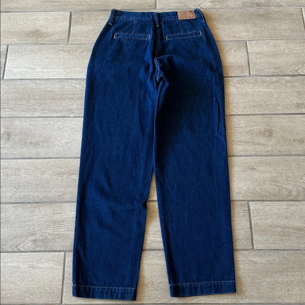 Madewell Baggy Straight Dark Wash Trouser Style Jeans in Woodham Wash Size: 26